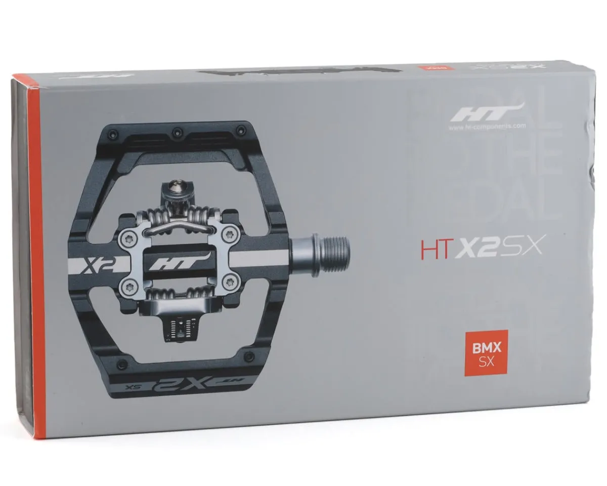 HT Pedals & Cleats|X2-SX Clipless BMX Platform Pedals (Oil Slick) (9/16")