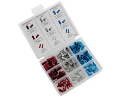 Jagwire Cables & Housing|Alloy Housing End Cap Combo Kit (Red/Silver/Blue) (144)