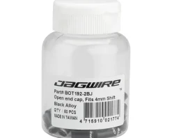 Jagwire Cables & Housing|Open Alloy End Caps (Black) (5mm) (Bottle of 50)