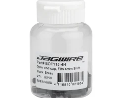 Jagwire Cables & Housing|Open Brass End Caps (Black) (4mm) (Bottle of 50)