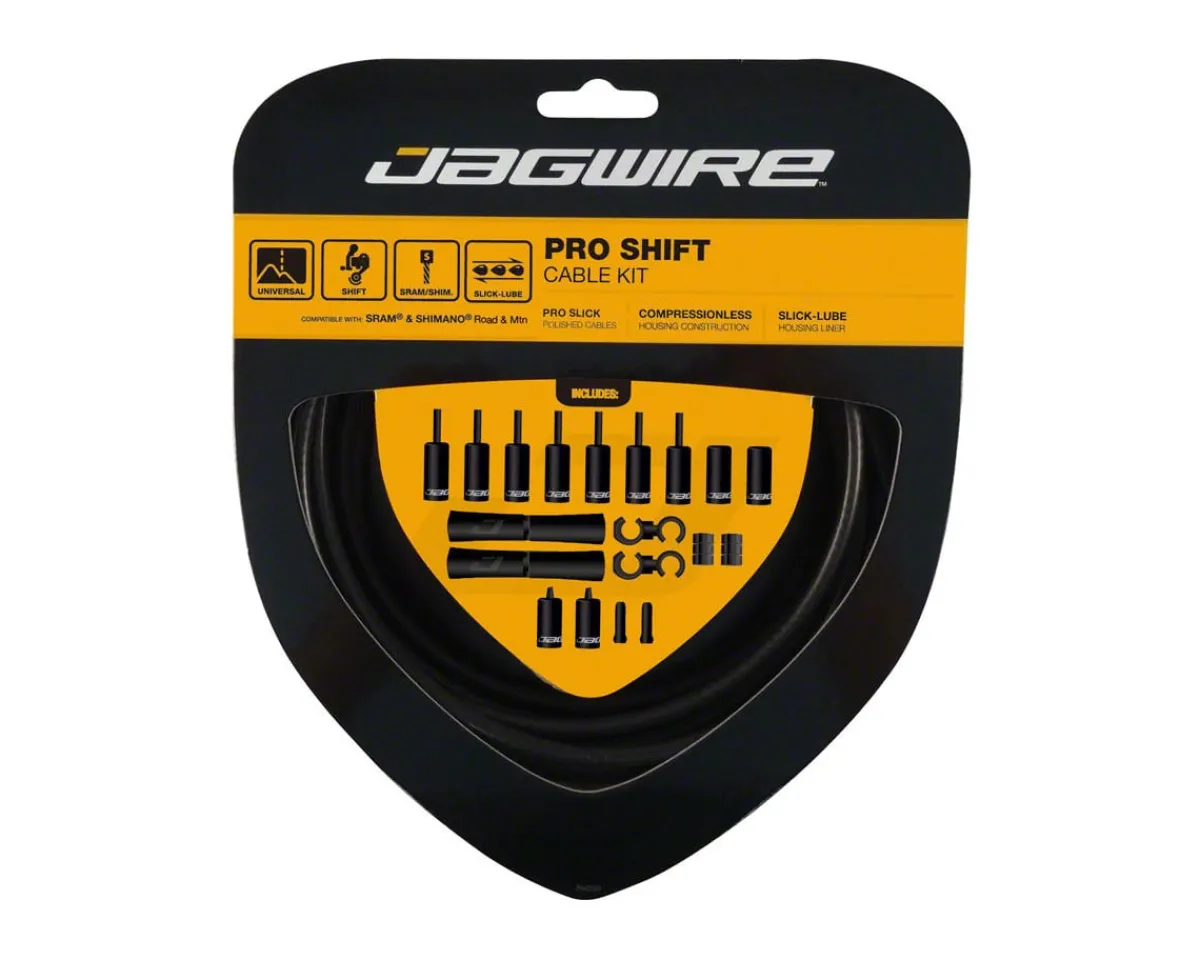 Jagwire Cables & Housing|Pro Shift Kit (Stealth Black) (For Shimano/SRAM) (1.1mm) (2300/2800mm) (Cables & Housing)