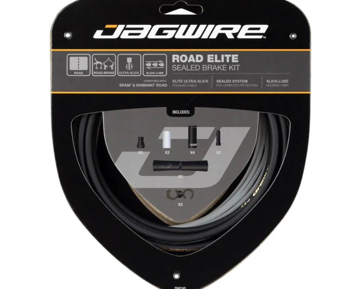 Jagwire Brakes|Cables & Housing|Road Elite Sealed Brake Cable Kit (Black) (1.5mm) (850/1650mm) (w/ Housing)