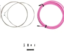Jagwire Brakes|Cables & Housing|Universal Sport Brake Cable Kit (Pink) (Stainless) (Road & Mountain) (1.5mm) (1350/2350mm) (w/ Housing)