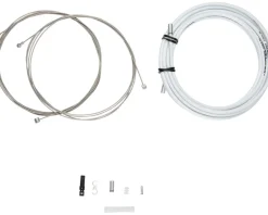 Jagwire Brakes|Cables & Housing|Universal XL Sport Brake Cable Kit (White) (Stainless) (Road & Mountain) (1.5mm) (2000/2500mm) (w/ Housing)
