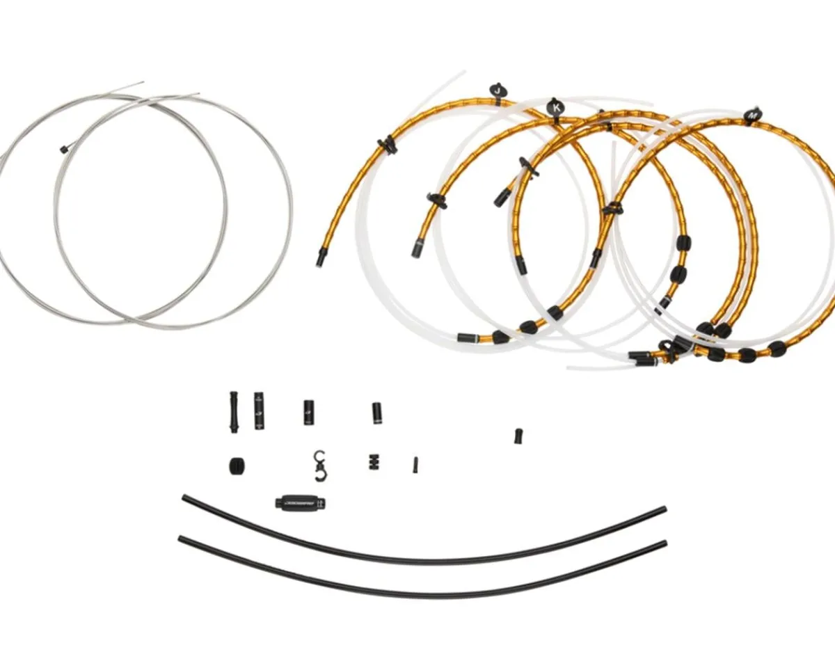 Jagwire Cables & Housing|2x Elite Link Shift Cable Kit (Gold) (For SRAM/Shimano) (w/Polished Ultra-Slick Cables)