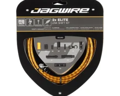 Jagwire Cables & Housing|2x Elite Link Shift Cable Kit (Gold) (For SRAM/Shimano) (w/Polished Ultra-Slick Cables)