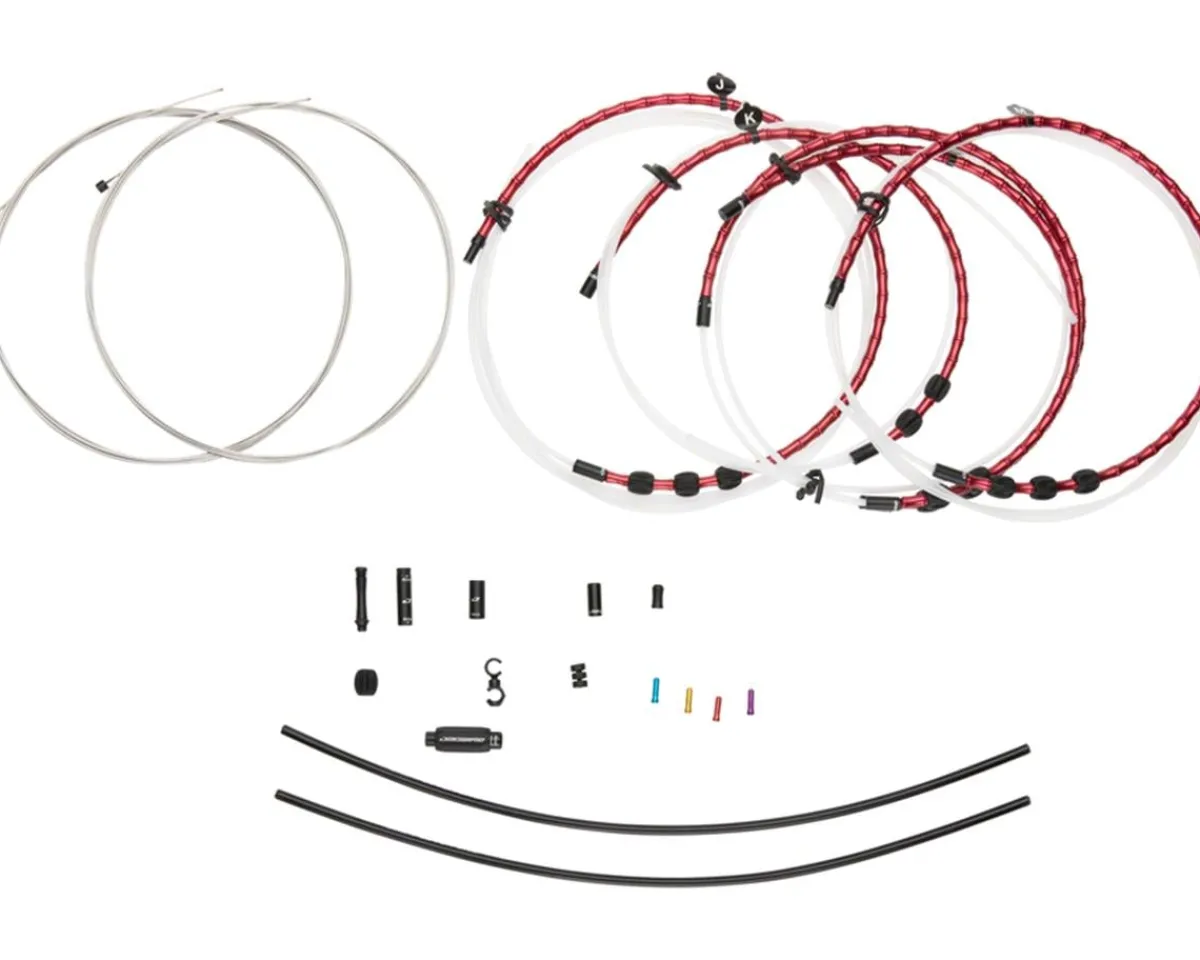 Jagwire Cables & Housing|2x Elite Link Shift Cable Kit (Red) (For SRAM/Shimano) (w/Polished Ultra-Slick Cables)