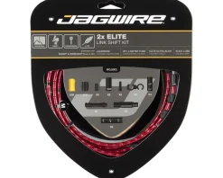 Jagwire Cables & Housing|2x Elite Link Shift Cable Kit (Red) (For SRAM/Shimano) (w/Polished Ultra-Slick Cables)