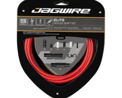 Jagwire Cables & Housing|2x Elite Sealed Shift Cable Kit (Red) (1.1mm) (2300mm) (Cables, Liners, & Housing)