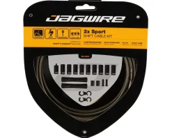 Jagwire Cables & Housing|2x Sport Shift Cable Kit (Carbon Silver) (For Shimano/SRAM) (1.1mm) (1500/2300mm) (Cables & Housing)
