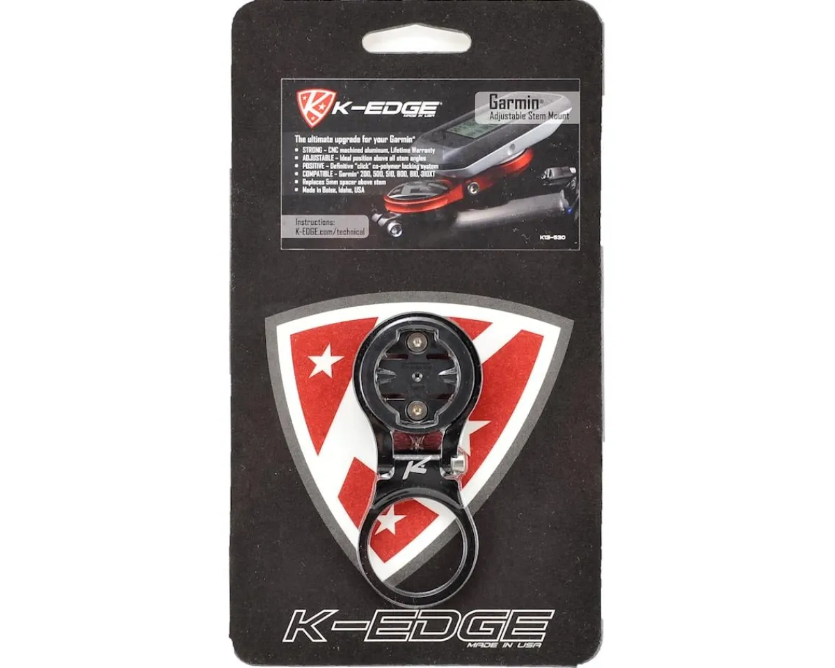 K-Edge Bike Computers|Mounts & Handlebar Accessories|Adjustable Stem Mounts (Black) (Garmin Insert)