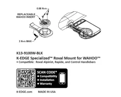 K-Edge Mounts & Handlebar Accessories|Computer Mount (Black) (Specialized Roval) (Wahoo Insert)