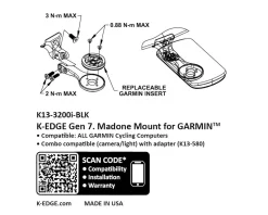 K-Edge Mounts & Handlebar Accessories|Computer Mount (Black) (Trek Madone/Emonda Gen 7) (Garmin Insert)