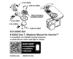 K-Edge Mounts & Handlebar Accessories|Garmin Combo Mount (Black) (Trek Madone Gen 7)