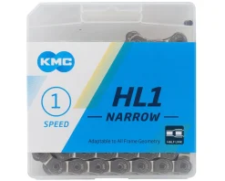 KMC Chains & Accessories|HL1 Narrow Half Link Chain (Silver) (Single Speed) (100 Links) (3/32")