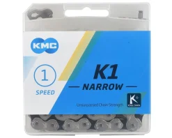 KMC Chains & Accessories|K1 Kool Narrow Chain (Silver/Black) (Single Speed) (110 Links) (3/32")