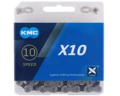 KMC Chains & Accessories|X10 Chain (Silver/Black) (10 Speed) (116 Links)