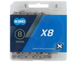 KMC Chains & Accessories|X8 Chain (Silver) (5-8 Speed) (116 Links) (3/32")