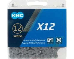 KMC Chains & Accessories|X12 EcoProteQ Chain (Grey) (12 Speed) (126 Links)