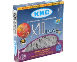KMC Chains & Accessories|X10 EcoProTeq Chain (Silver) (10-Speed) (116 Links)