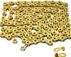KMC Chains & Accessories|X11SL Ti-Nitride Chain (Gold) (11 Speed) (118 Links)