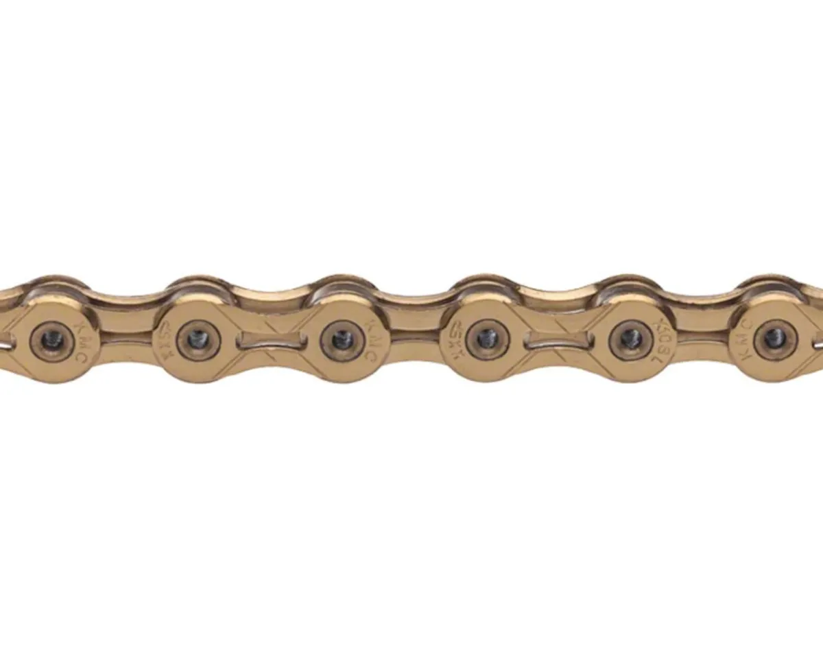 KMC Chains & Accessories|X10SL Ti-Nitride Chain (Gold) (10 Speed) (116 Links)