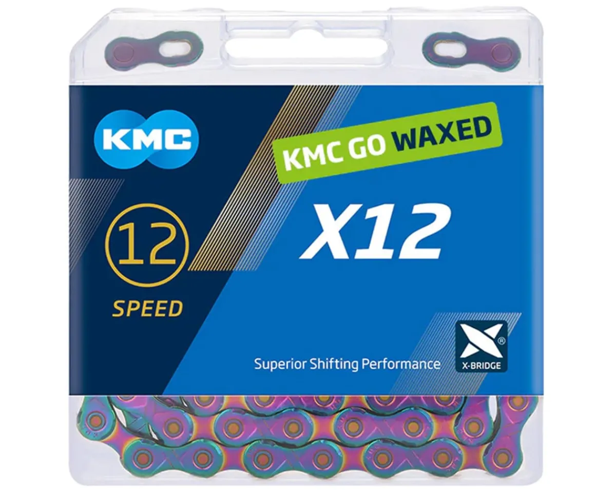 KMC Chains & Accessories|X12 Waxed Chain (Aurora Blue) (12 Speed) (126 Links)