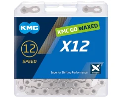 KMC Chains & Accessories|X12 Waxed Chain (Silver) (12 Speed) (126 Links)