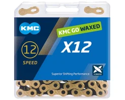 KMC Chains & Accessories|X12 Waxed Chain (Ti Gold/Black) (12 Speed) (126 Links)