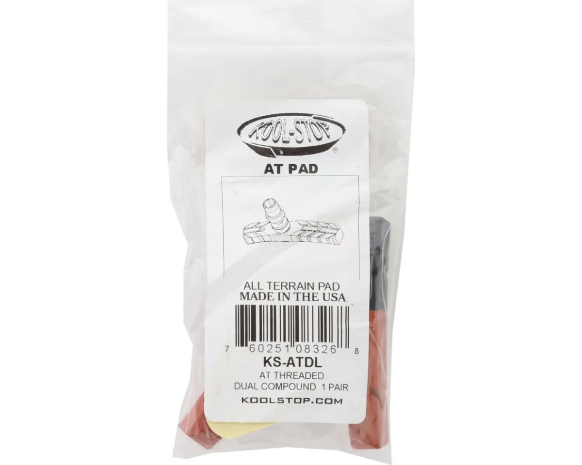 Kool Stop Brakes|All Terrain Brake Pads (Black/Salmon) (Threaded) (1 Pair)