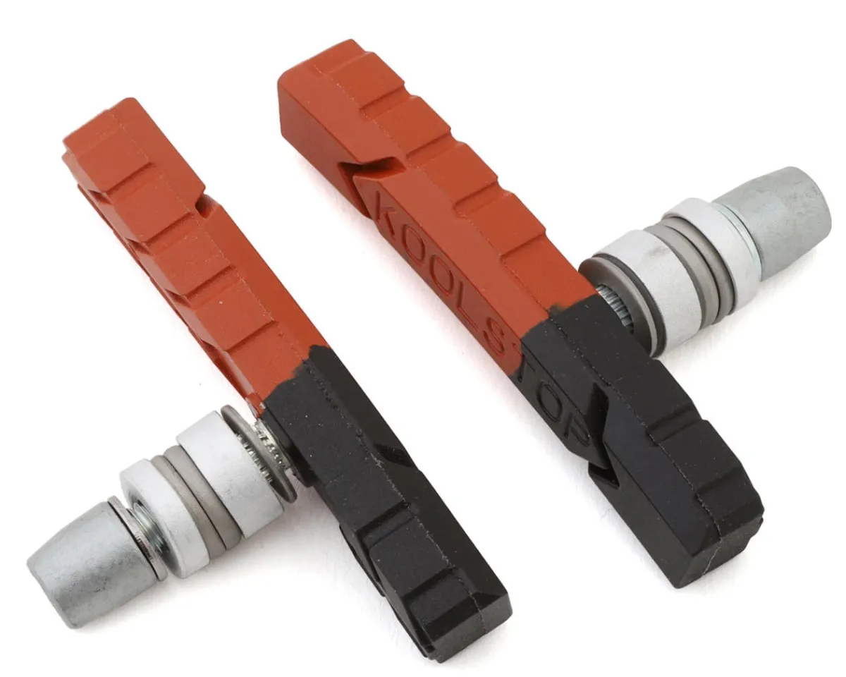 Kool Stop Brakes|All Terrain Brake Pads (Black/Salmon) (Threaded) (1 Pair)