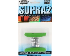 Kool Stop Brakes|Supra 2 Brake Pads (Lime Green) (1 Pair) (All-Weather Compound) (Threaded)