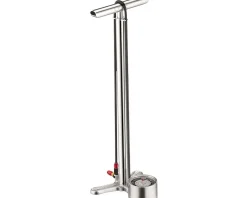 Lezyne Pumps & Co2|Pumps & Co2|CNC Alloy Floor Drive HP Floor Pump (Gloss Silver) (Presta/Schrader Valve Compatible)