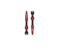 Lezyne Tubeless Tire Tools|Tubeless Accessories|CNC Tubeless Ready Presta Valves Pro (Red) (Pair) (44mm)