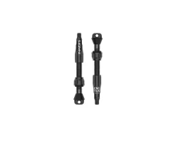 Lezyne Tubeless Tire Tools|Tubeless Accessories|CNC Tubeless Ready Presta Valves Pro (Black) (Pair) (44mm)