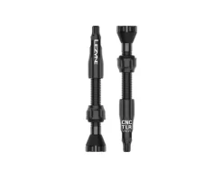 Lezyne Tubeless Tire Tools|Tubeless Accessories|CNC Tubeless Ready Presta Valves (Black) (Pair) (44mm)