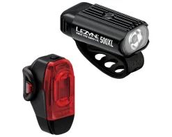 Lezyne Bike Lights|Hecto Drive 500XL/KTV DRIVE+ Headlight & Tail Light Set (Black) (500/40 Lumens)