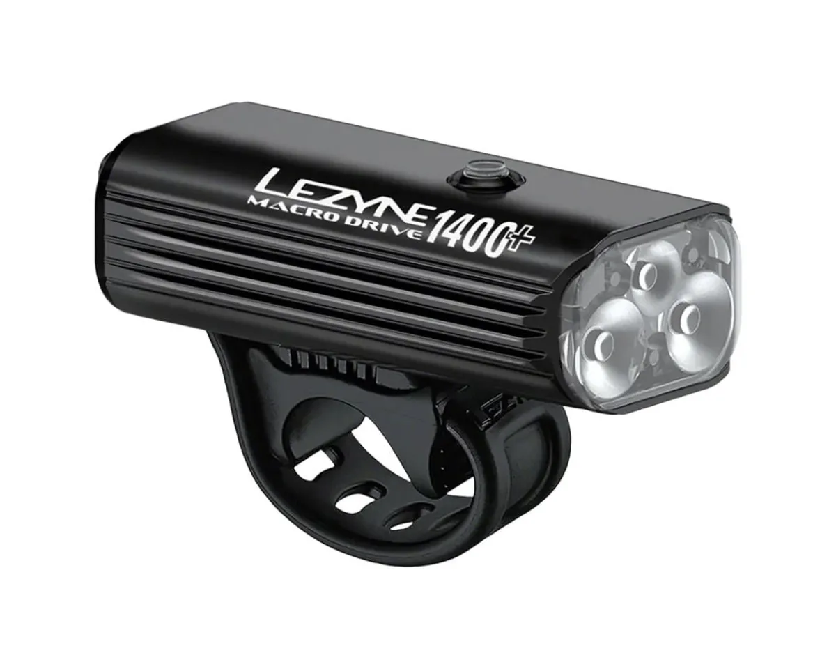 Lezyne Bike Lights|Macro Drive 1400+ Front Headlight (Black) (1400 Lumens)