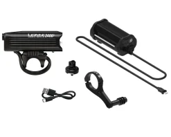 Lezyne Bike Lights|Mega Drive 2400+ Headlight W/ Loaded Kit (Black) (2400 Lumens)
