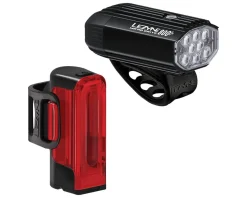 Lezyne Bike Lights|MicroDrive 800+/Strip Drive 300+ Headlight/Tail Light Set (Black)