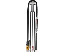 Lezyne Pumps & Co2|Pumps & Co2|Micro Floor Drive HVDG Frame Pump (Silver) (High Volume w/Digital Gauge)