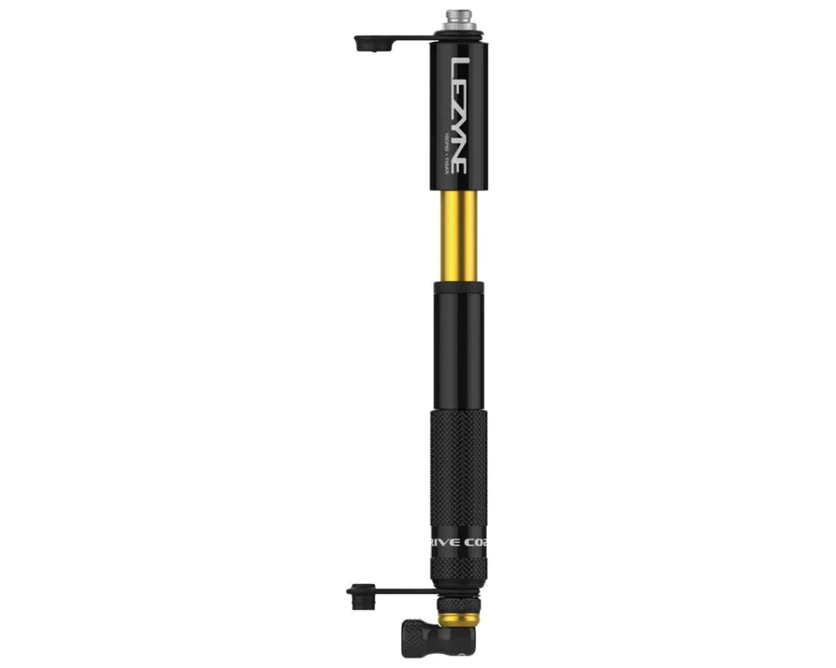 Lezyne Pumps & Co2|Pumps & Co2|Pocket Drive CO2 Mini Pump (Black/Gold) (w/ 16g CO2 Cartridge)