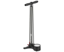 Lezyne Pumps & Co2|Pumps & Co2|Steel Floor Drive Pump (Grey) (ABS-1 Pro Chuck) (Presta/Schrader Valve Compatible)