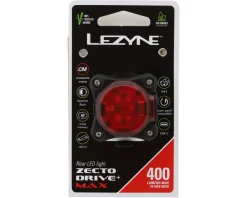 Lezyne Bike Lights|Zecto Drive Max 400+ Tail Light (Black) (400 Lumens)