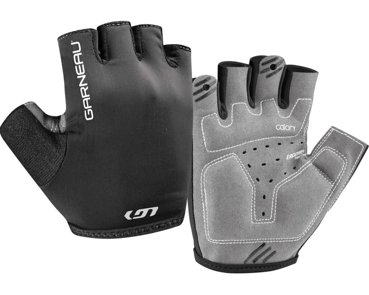 Louis Garneau Clothing Sale|Clothing Accessories|JR Calory Youth Gloves (Black/Medium Grey) (Youth S)