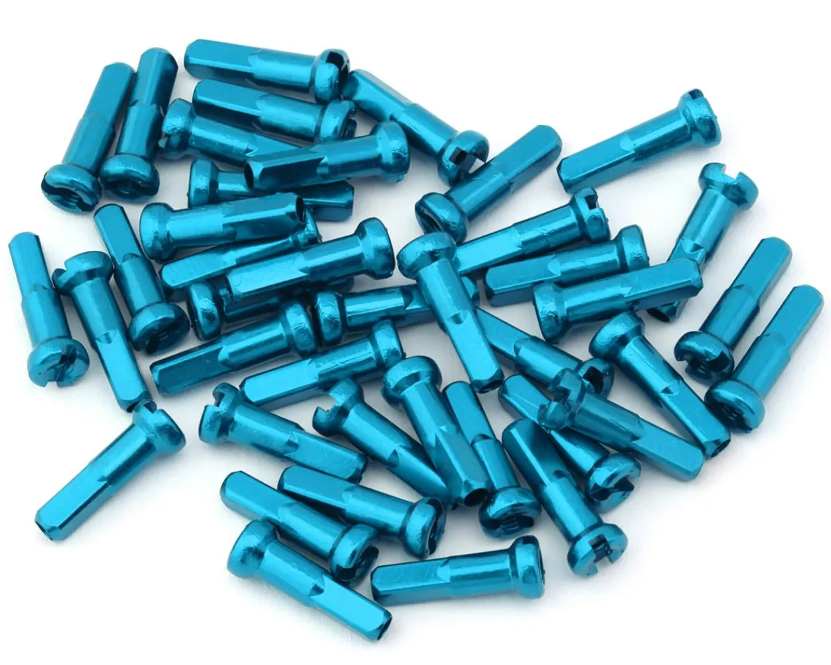 Merritt Wheels & Parts|14G Alloy Nipples (Light Blue) (Bag of 40)