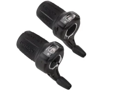 Microshift Shifters|DS85 Twist Shifters (Black) (Pair) (2/3 x 8 Speed) (Shimano Compatible)