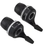 Microshift Shifters|MS25 Twist Shifter (Black) (Pair) (2/3 x 8 Speed) (Shimano Compatible)