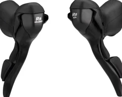 Microshift Brakes|Shifters|R8 Drop Bar Brake/Shift Levers (Black) (Pair) (2 x 8 Speed) (Shimano Compatible)