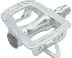 MKS Pedals & Cleats|GR-9 Platform Road Pedals (Silver) (Toe Clip Compatible)